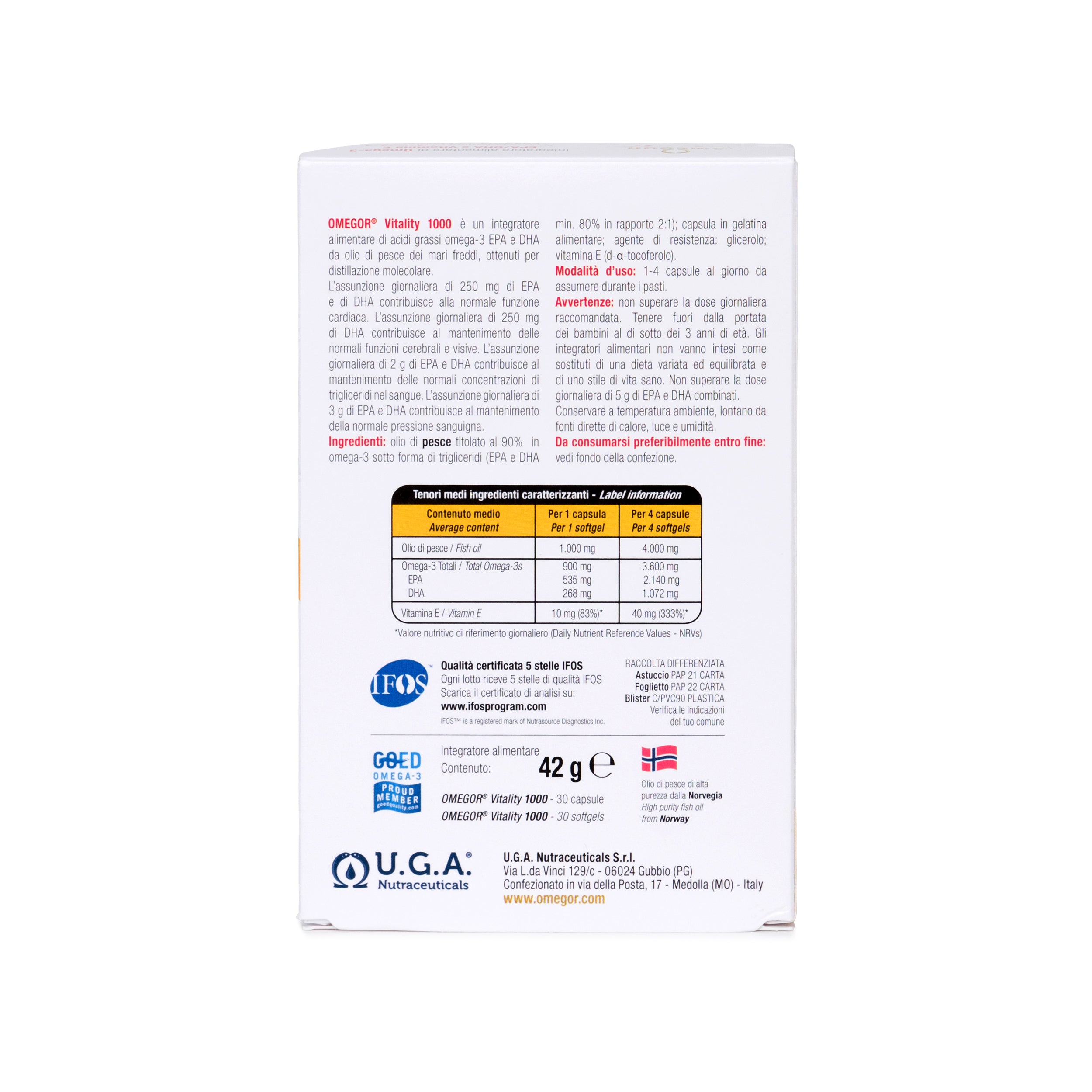 OMEGOR Vitality 1000 - 30 capsule